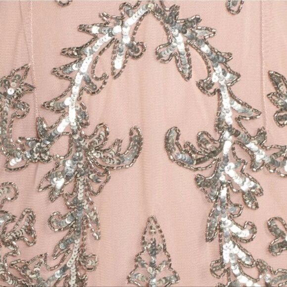 Adrianna Papell Embellished Chiffon Sheath Cocktail Dress Size 8 - Picture 15 of 16